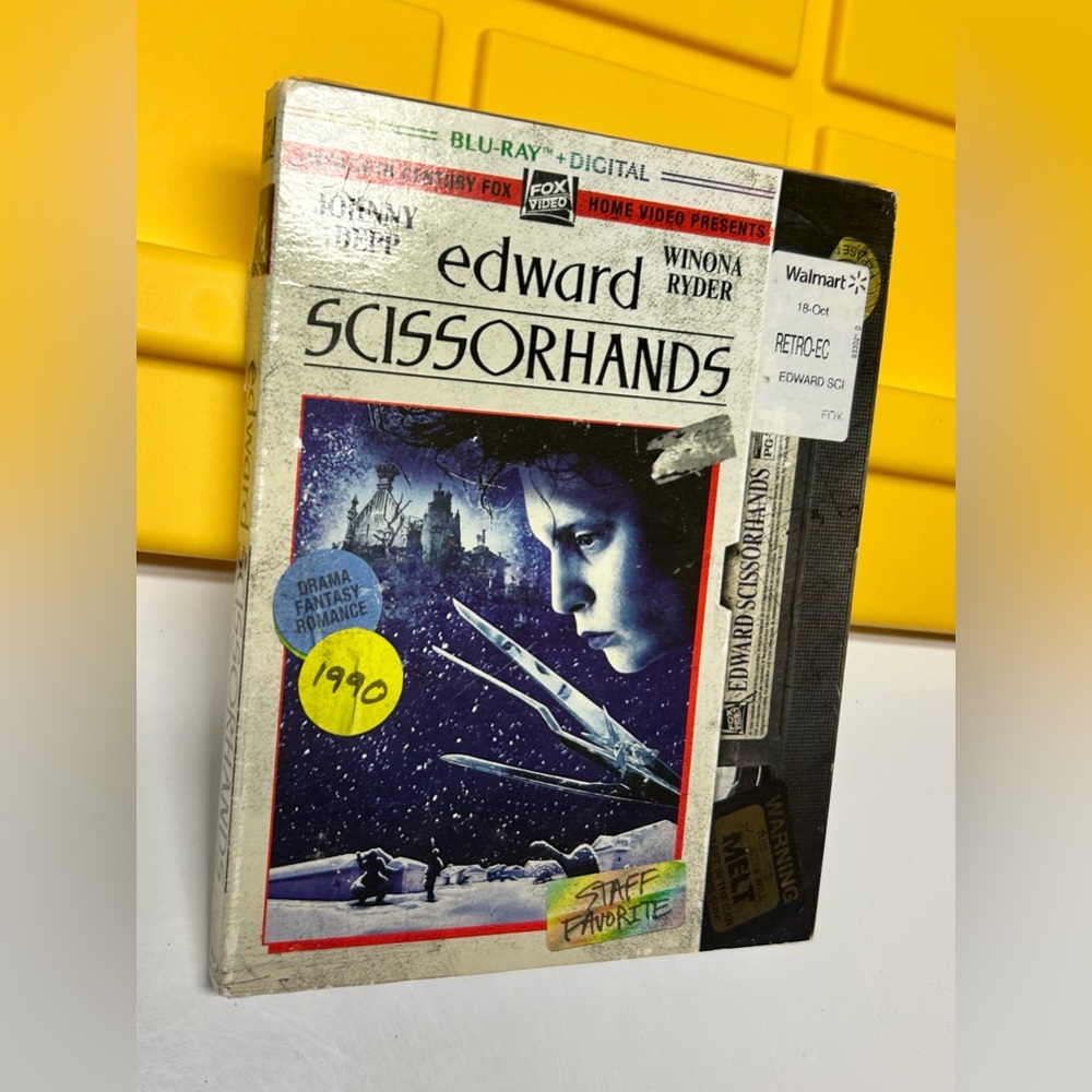 EDWARD SCISSORHANDS (Blu-ray) RETRO VHS RENTAL SLIPCOVER OOP RARE HTF